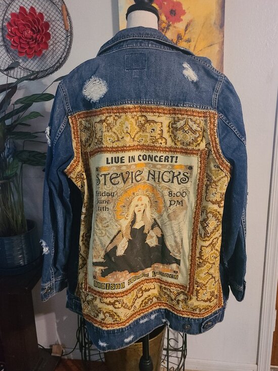 SJ Creations Jackets & Blazers - Stevie Nicks Custom Denim Jean Jacket Live Madison Square Garden Fits L & XL